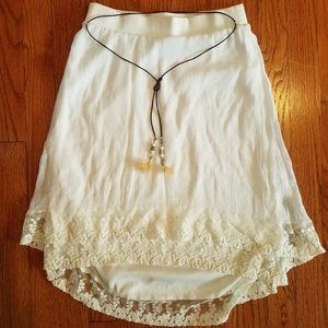Girls White Lined Skirt Amy's Closet Lined Bottom sz M 10 12